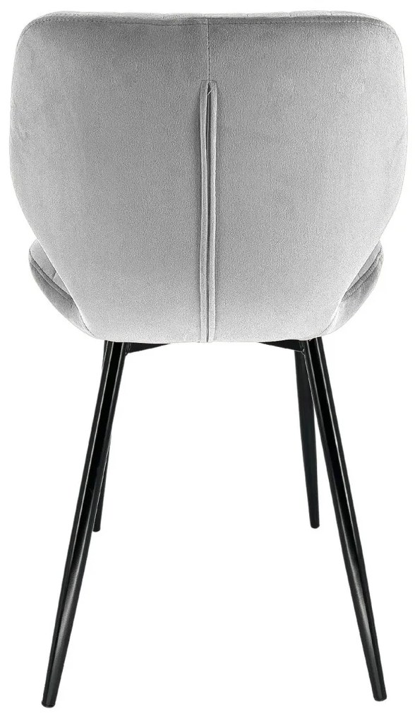 Sametová čalouněná prošívaná židle Apas šedá