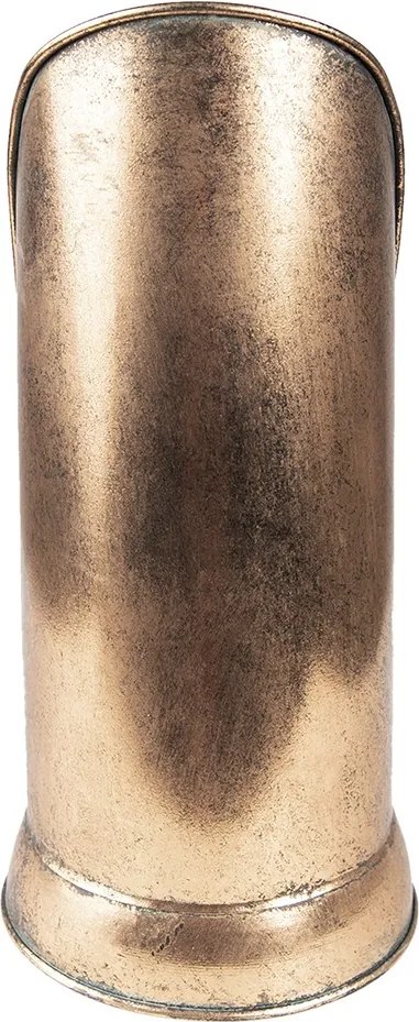 Medený antik kovový svietnik so skleneným valcom - Ø 17*35 cm