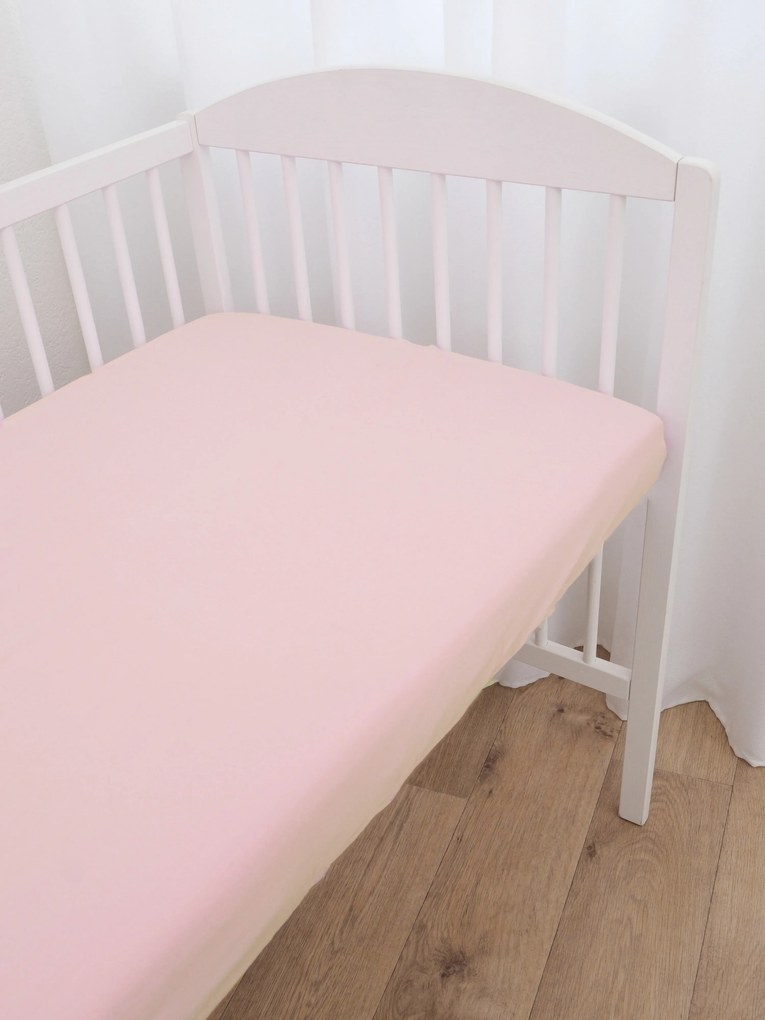 Jersey plachta do postieľky s elastanom Deluxe 70 × 140 cm – staroružová