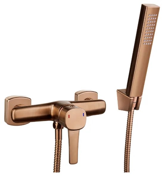 Invena Trend, sprchová batéria s ručnou bodovou sprchovou súpravou, medená matná, INV-BN-02-014-V
