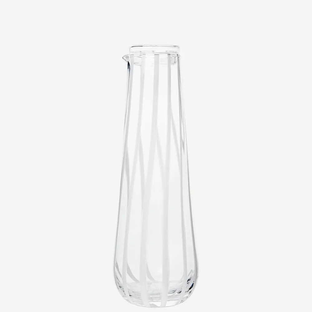 Broste Copenhagen Sklenená karafa na vodu Stripe 800ml