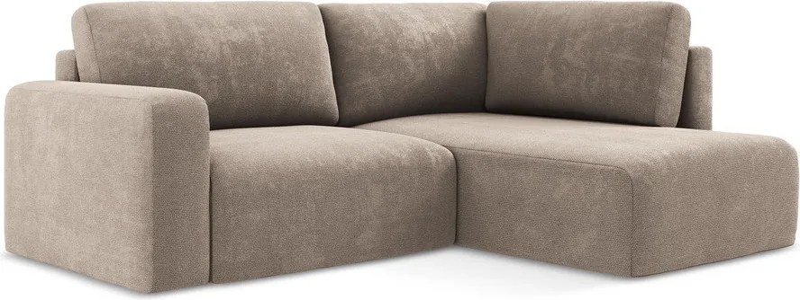 Béžová ženilková rozkladacia/s úložným priestorom rohová pohovka (pravý roh/do L) Kona – Makamii