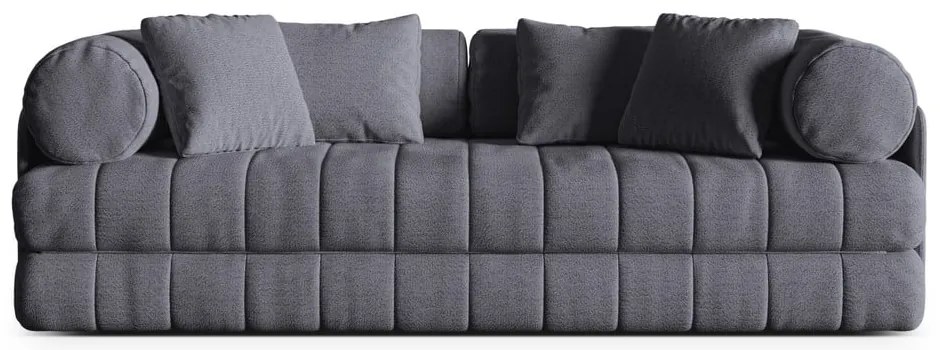 Tmavosivá rozkladacia pohovka z textílie buklé 206 cm Kemi – Cosmopolitan Design