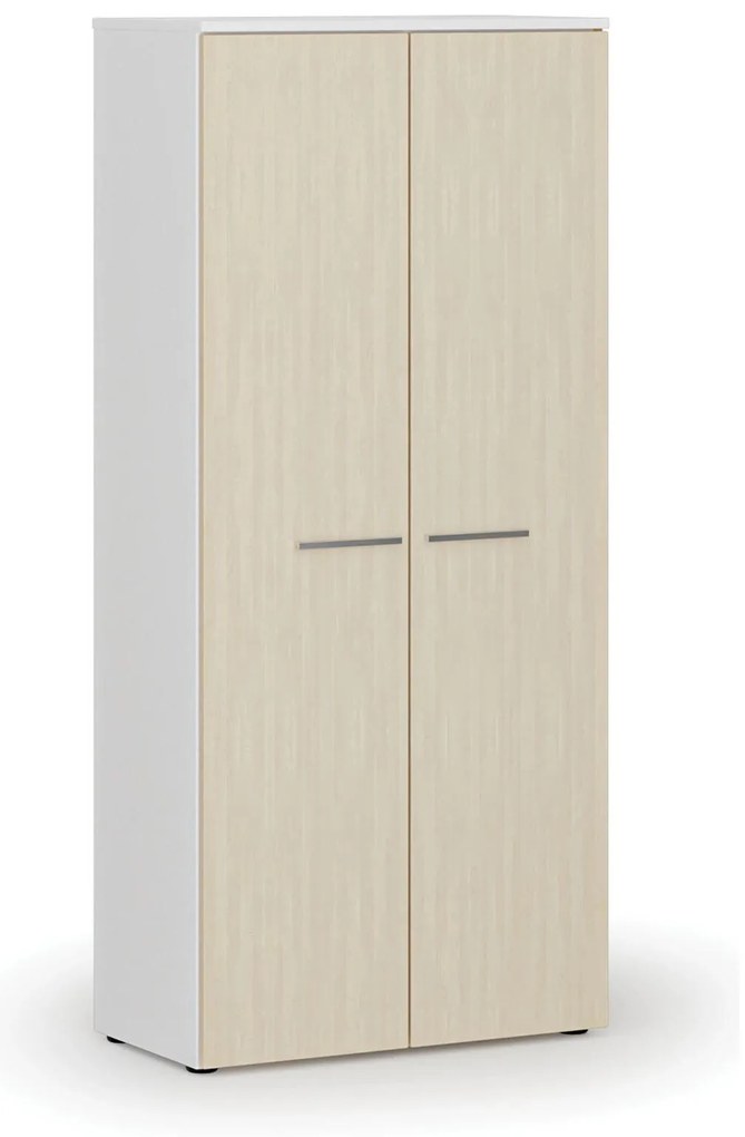 Šatníková skriňa s výsuvom PRIMO WHITE, 800 x 420 x 1781 mm, biela/breza