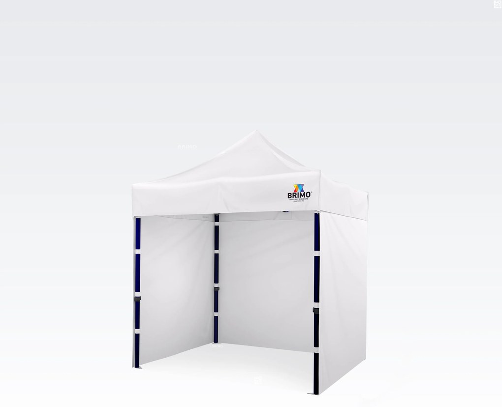BRIMO Nožnicový párty stan EXCLUSIVE oceľ 2x2 m s 3 stenami biely