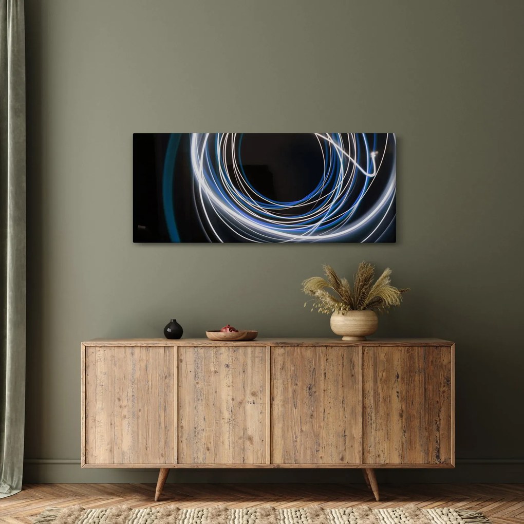 Obraz modrých liniek (120x50 cm)