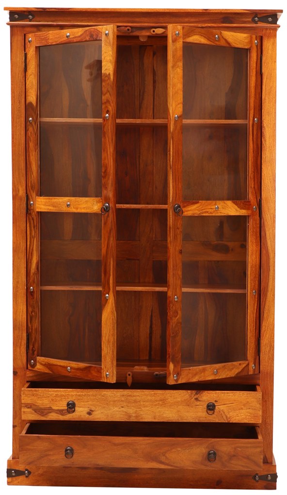 furniture-nabytek.cz - Dřevěná vitrína z masivního dřeva palisandr 100x200x45