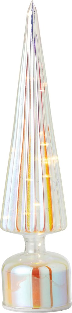 Veľký rebrovaný sklenený strom s LED svetlom L – 9*9*39,6 cm