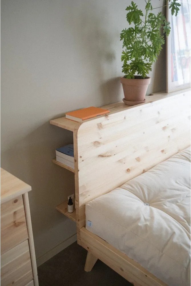 Hnedá dvojlôžková posteľ z borovicového dreva s roštom 140x200 cm Retreat – Karup Design