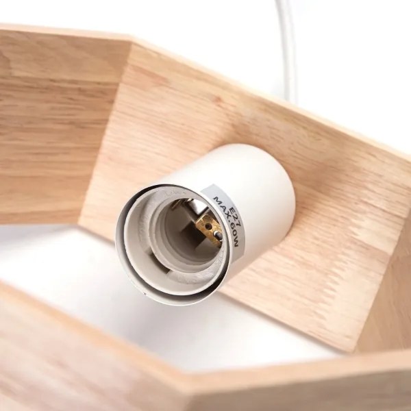 Aigostar - LED drevený luster na lane 1xE27/9W/230V 2200K borovica