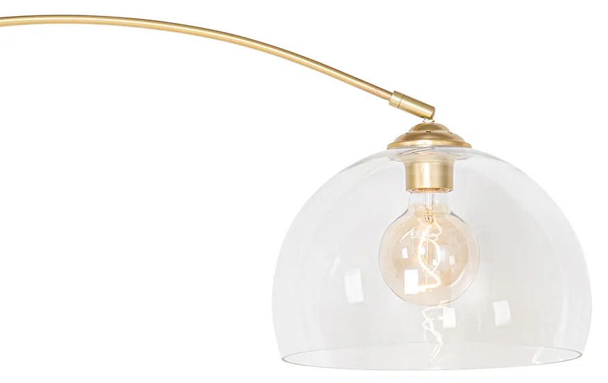 Inteligentná oblúková lampa mosadzná s čírym sklom vrátane WiFi G95 - Arc