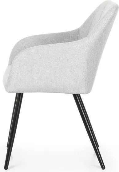Sada štyroch jedálenských stoličiek LUXANO  Lumos zamatové, svetlosivé / čierne nohy (4 ks)