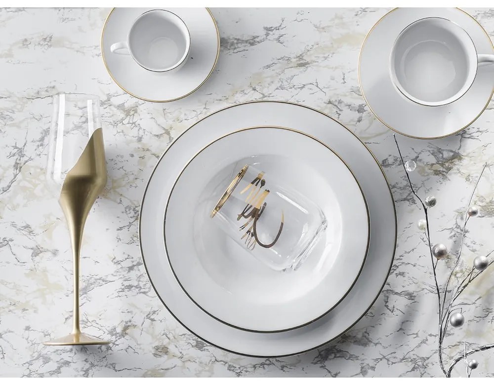 Biele porcelánové šálky v súprave 6 ks 100 ml Gold Chic – Villa Altachiara