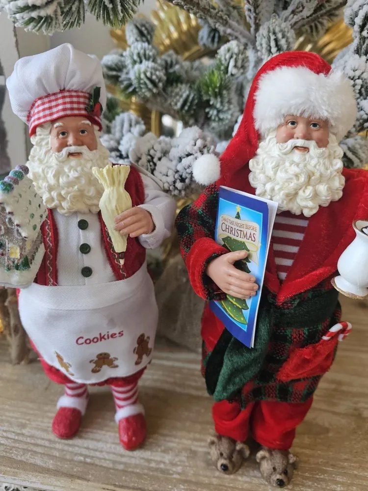 Vianočné dekorácie Santa cukrár s perníkovou chalúpkou - 16 * 8 * 28 cm
