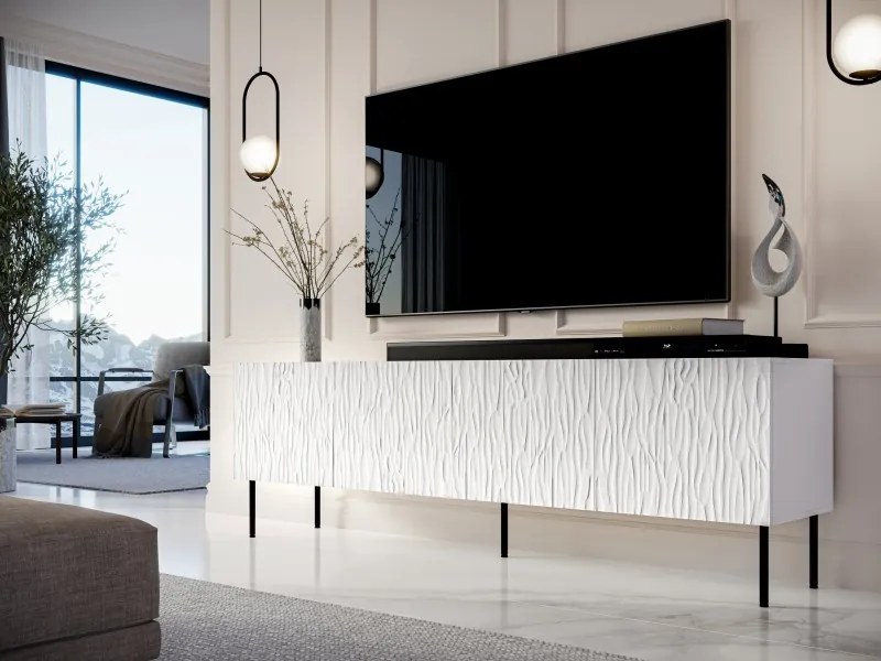 TV stolek Jungle 190 cm bílý/černý