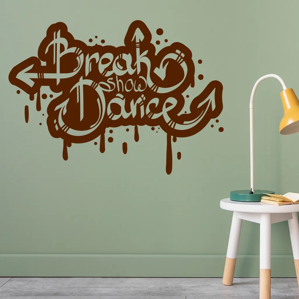 Veselá Stena Samolepka Break Dance Farba: oranžová, Veľkosť: 100 x 72 cm