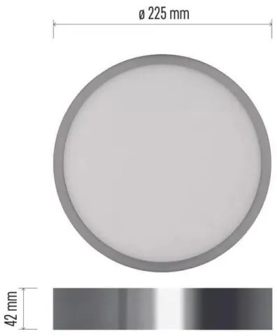 LED Stropné svietidlo LED/21W/230V 3000/3500/4000K pr. 22,5 cm chróm