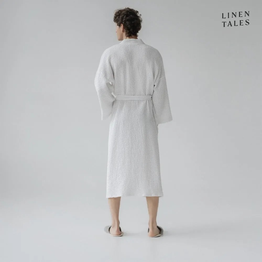 Biely župan veľkosť L/XL Honeycomb - Linen Tales