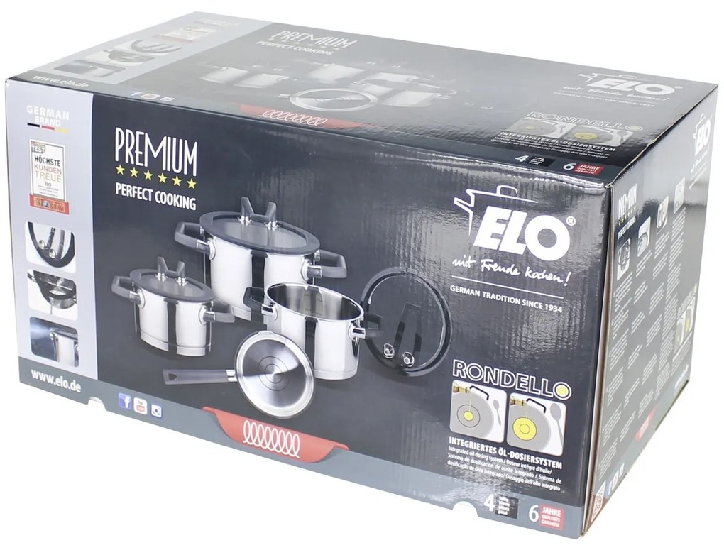 Elo 30004 Premium 4-dielna súprava nehrdz. hrncov Rondello