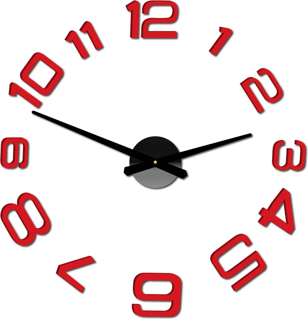 SENTOP | Moderné nalepovacie nástenné hodiny | 3D hodiny 12S053-Wanduhr HEU- analógové