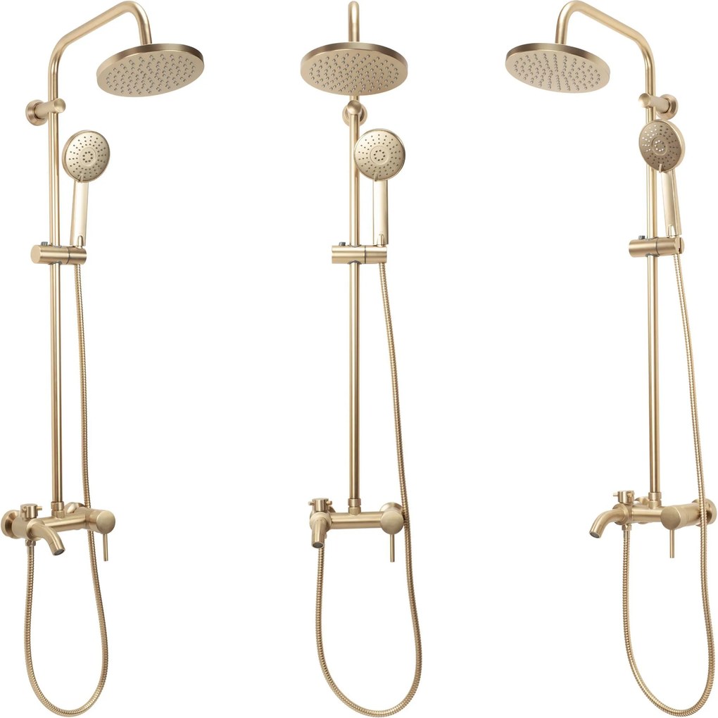 Rea Luis, sprchová súprava s vaňovou batériou, zlatá matná, REA-P7051