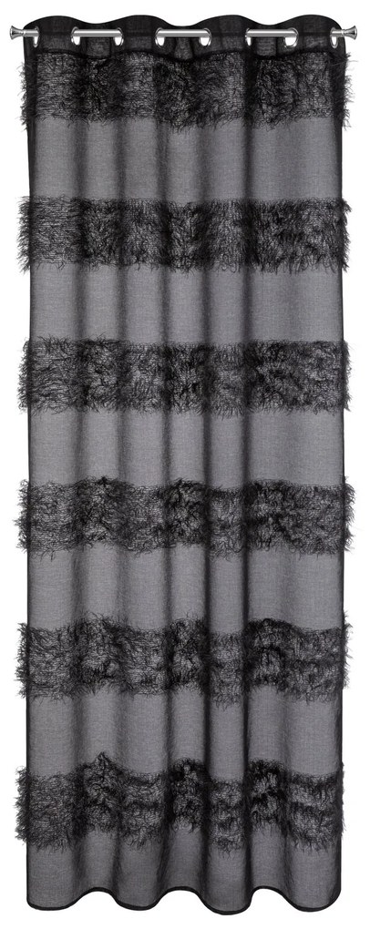 ZÁCLONA NA KRÚŽKOCH MARGARET 140X250 CM ČIERNA