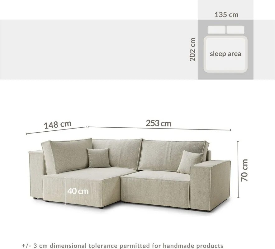 Hnedá ženilková rozkladacia/s úložným priestorom rohová pohovka (ľavý roh/do L) Tonga – Maison de Rêve