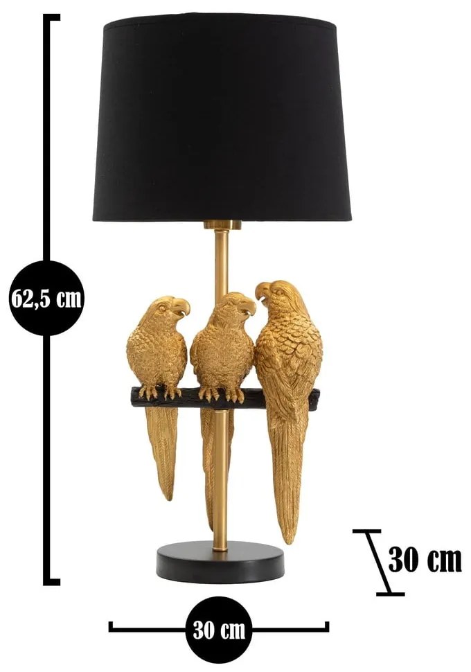 Čierna stolová lampa Mauro Ferretti Parrots