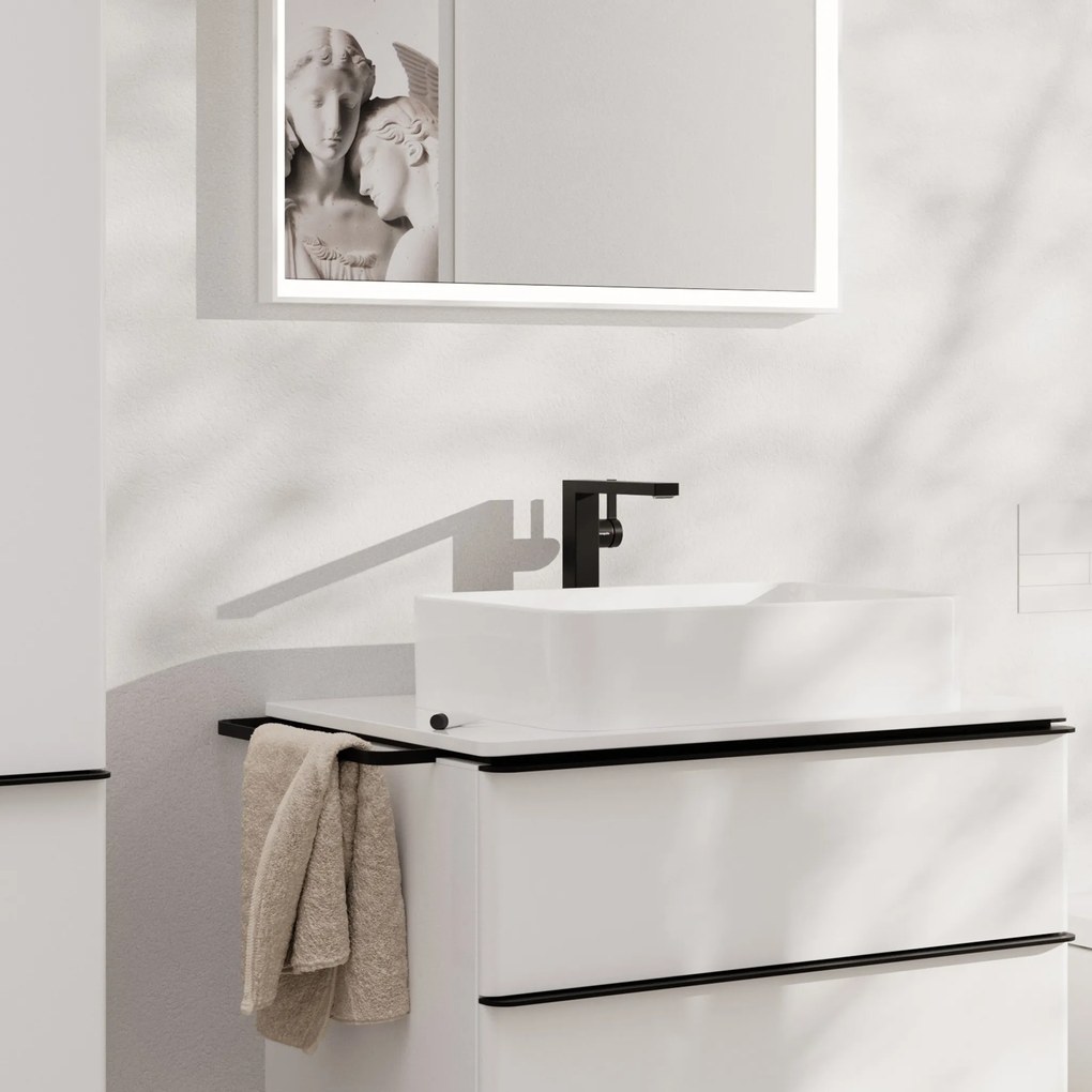 Hansgrohe Tecturis E, páková umývadlová batéria 240 Fine CoolStart EcoSmart+ bez odtokovej garnitúry, čierna matná, HAN-73072670