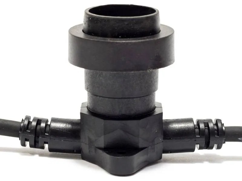 DECOLED Svetelná girlanda pre žiarovky s päticou E27 - 10 m, 10 objímok, IP67, čierny kábel