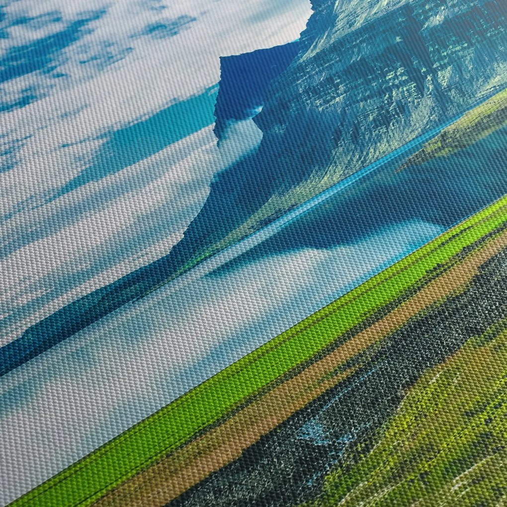 Obraz jazera s horami (150x105 cm)