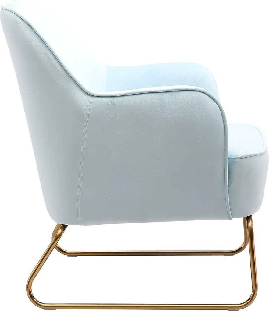 Světlo modré zamatové kresielko Firenze light blue