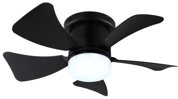ZEVENTI - LED stmievateľný stropný ventilátor MUNDAKA LED/10W/230V čierny + DO