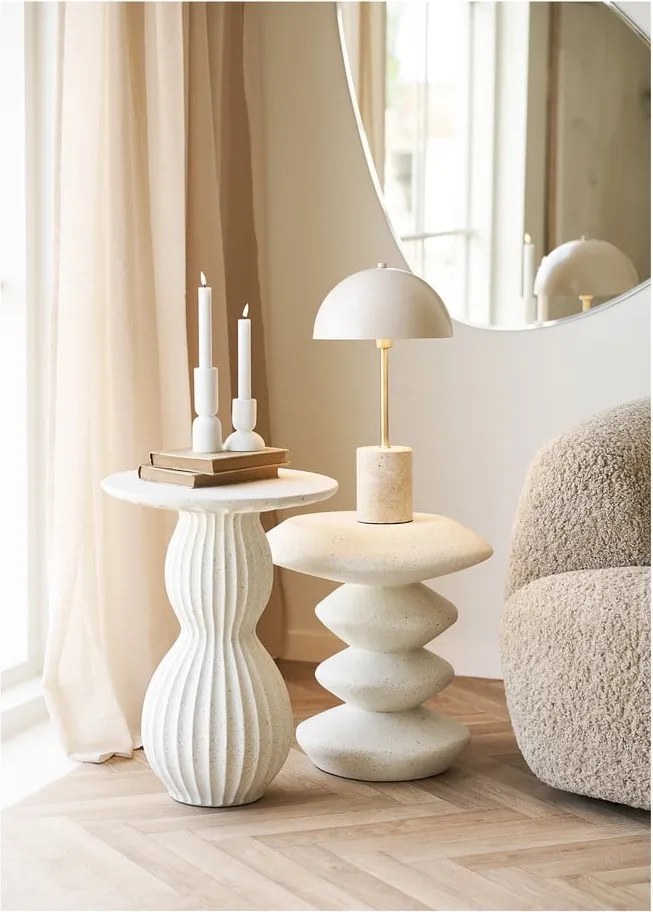 Béžová stolová lampa s kovovým tienidlom (výška 45 cm) Sheffield – House Nordic