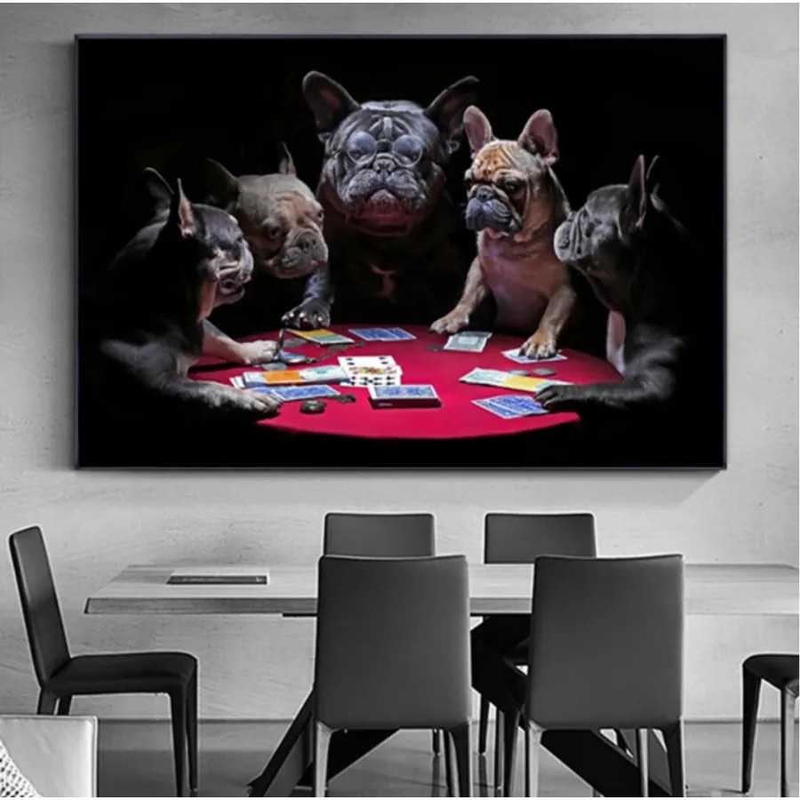 Obraz na stenu Bulldog Poker (60*90 cm)