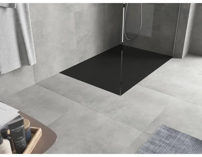 Mexen Hugo, SMC obdĺžniková sprchová vanička 130 x 80 cm, čierna matná, 42708013