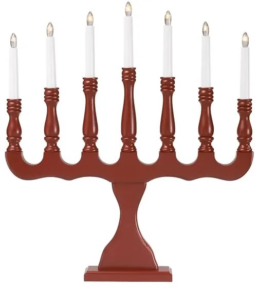 Markslöjd 8004,1 - Vianočný svietnik SVANEHOLM 7xE10/3W/230V borovica/červená