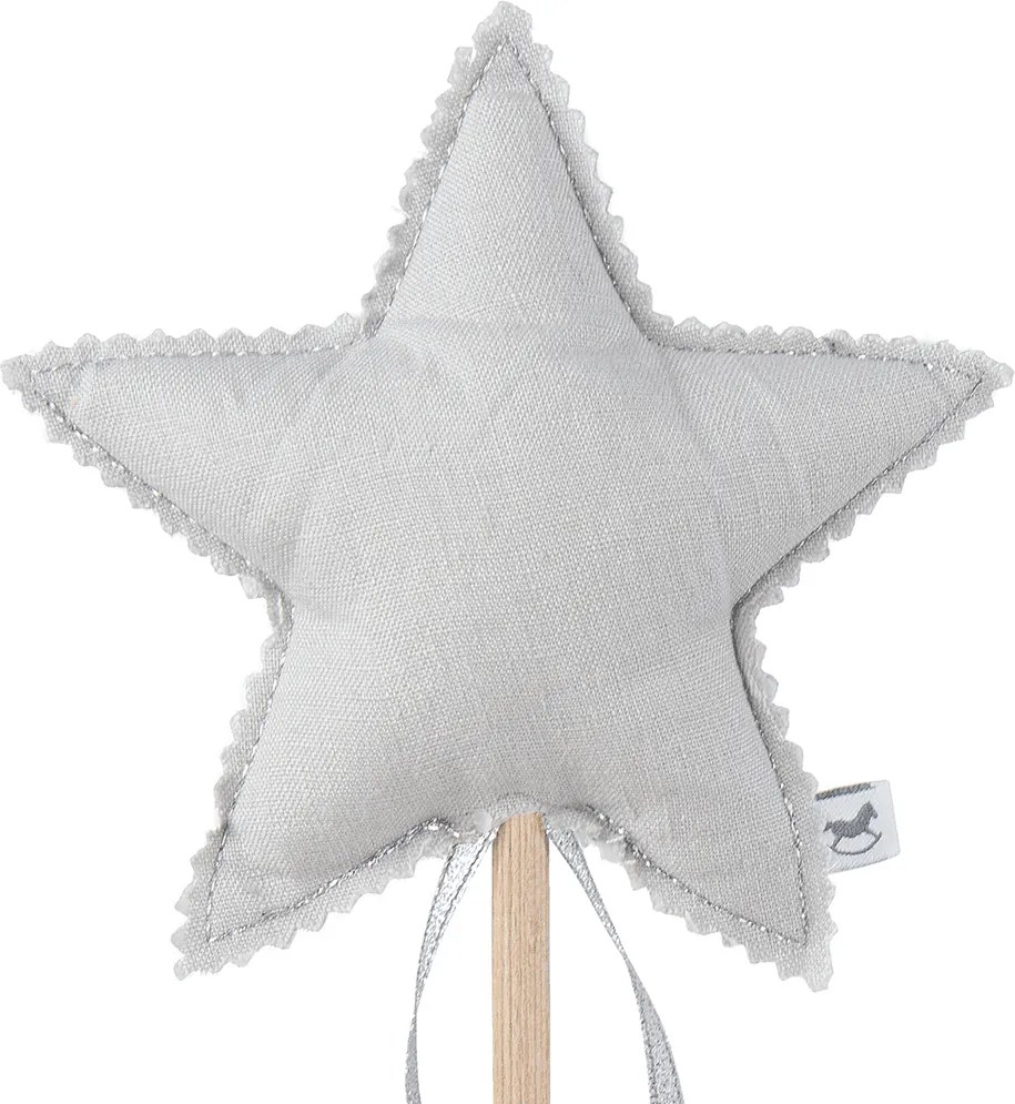 Ľanový kúzelný prútik šedý so striebrom