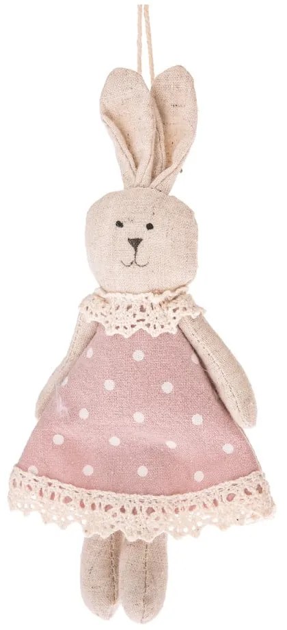 Súprava 2 ružových veľkonočných dekorácií Dakls Easter Bunny
