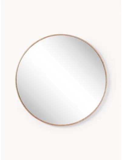Okrúhle nástenné zrkadlo's dreveným rámom Avery
