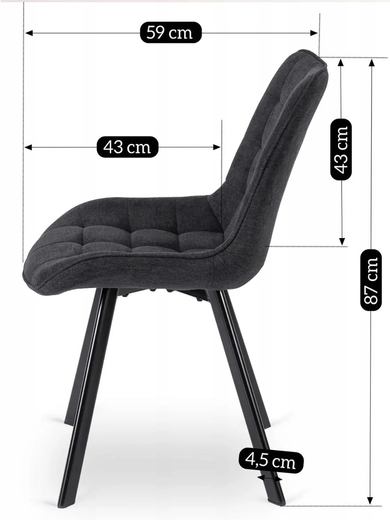 PROXIMA.store - Čalúnená jedálenska stolička RICK 2 FARBA: sivá, MATERIÁL: pletená