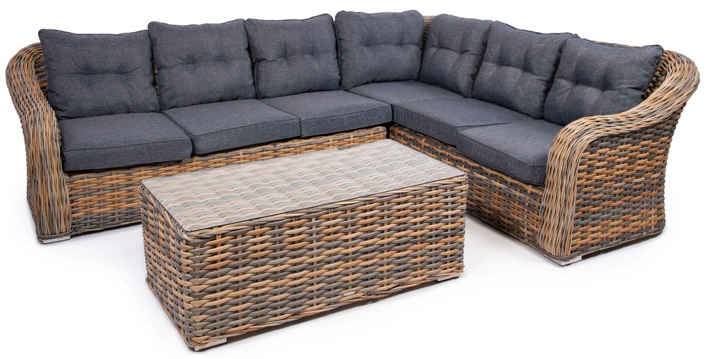 Rohová sedacia súprava MONTE CARLO hnedo-sivá verzia rohu: pravý roh