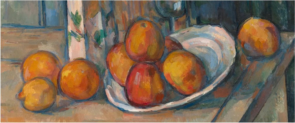 Obraz - Paul Cézanne, Still Life with Milk Jug and Fruit, reprodukcia (120x50 cm)