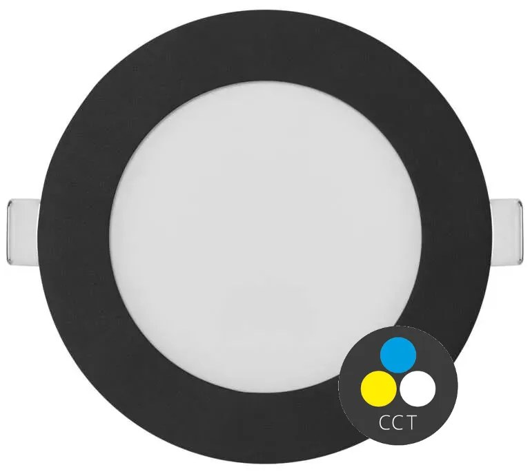 EMOS Čierny vstavaný LED panel guľatý 120mm 7W CCT Premium ZD1323