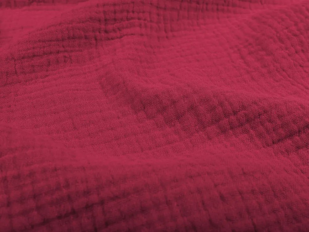 Biante Mušelínový behúň na stôl MSN-042 Malinovo červený 45x160 cm