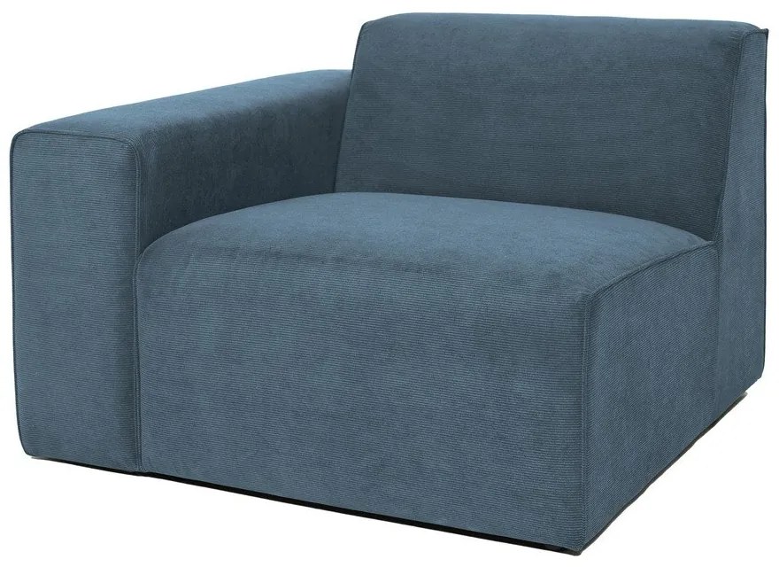 Modrý menčestrový modul pohovky (ľavý roh) Sting – Scandic