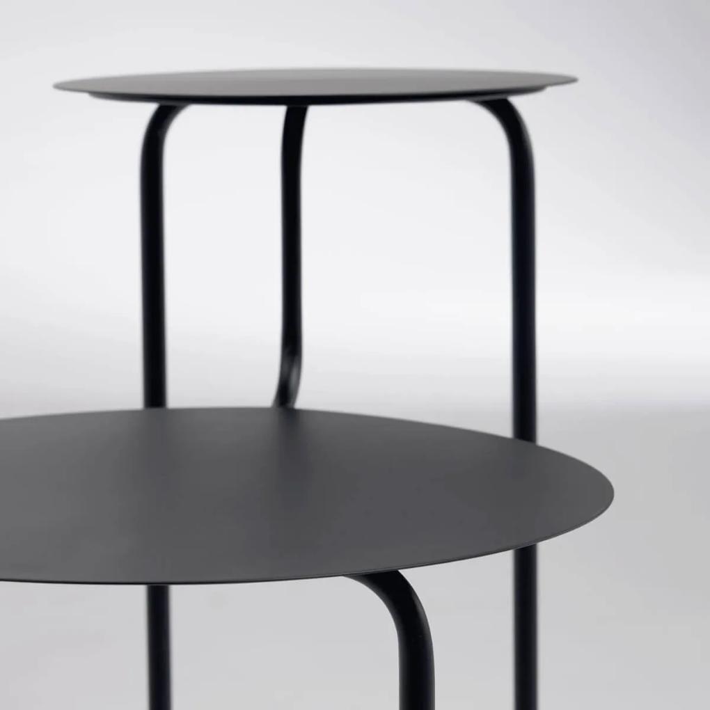 Guľatý stolík vidalita 56,5 x 35 cm čierny MUZZA