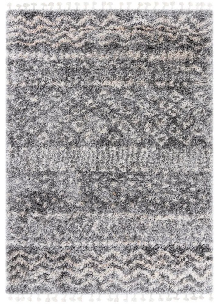 Kusový koberec shaggy Alsea sivý 120x170cm