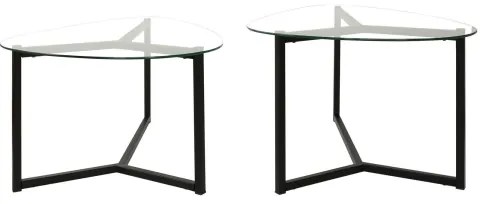 SADA 2x Konferenčný stolík BELLISIMO čierna/číra
