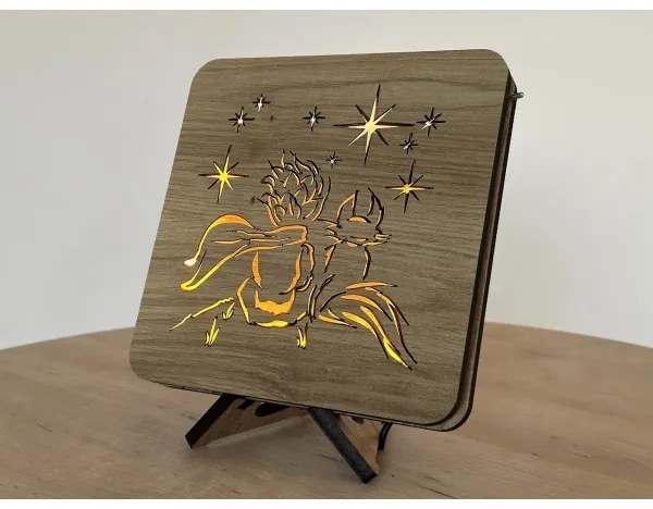 Li-Go 5788/DUB2 - LED stolná dekorácia LED/12W/230V 19x19 cm dub/Malý princ